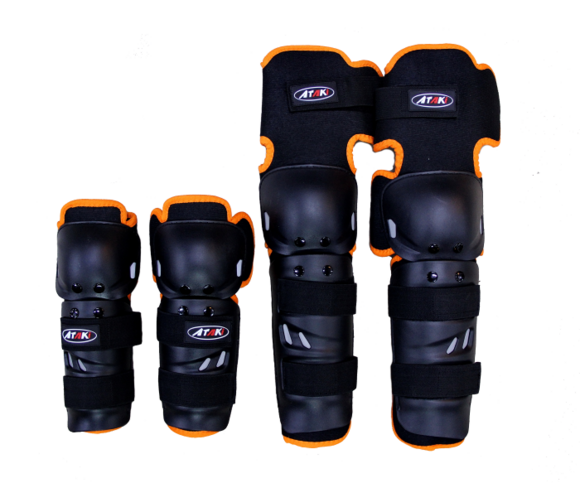 Комплект защиты локтя и колена (4 шт) ATAKI SC-610 черный/оранжевый pitbikemarket.ru